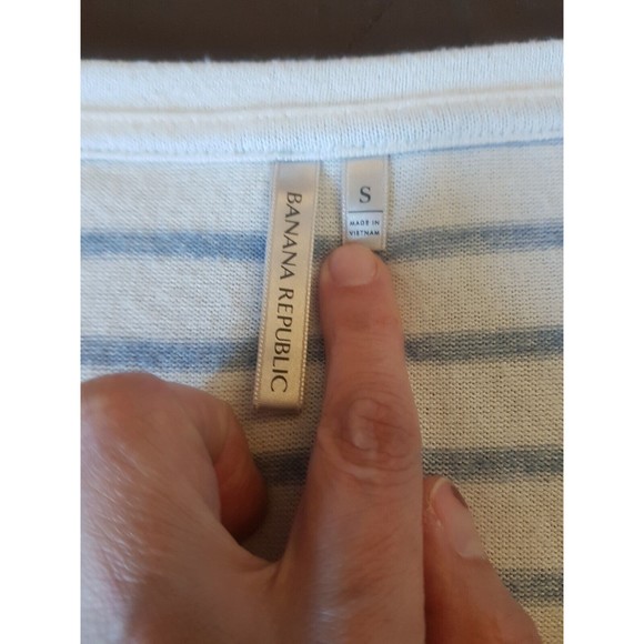 Banana Republic Womens Sweater Knit Striped Round Hemmed Coastal Size Small - Picture 8 of 12